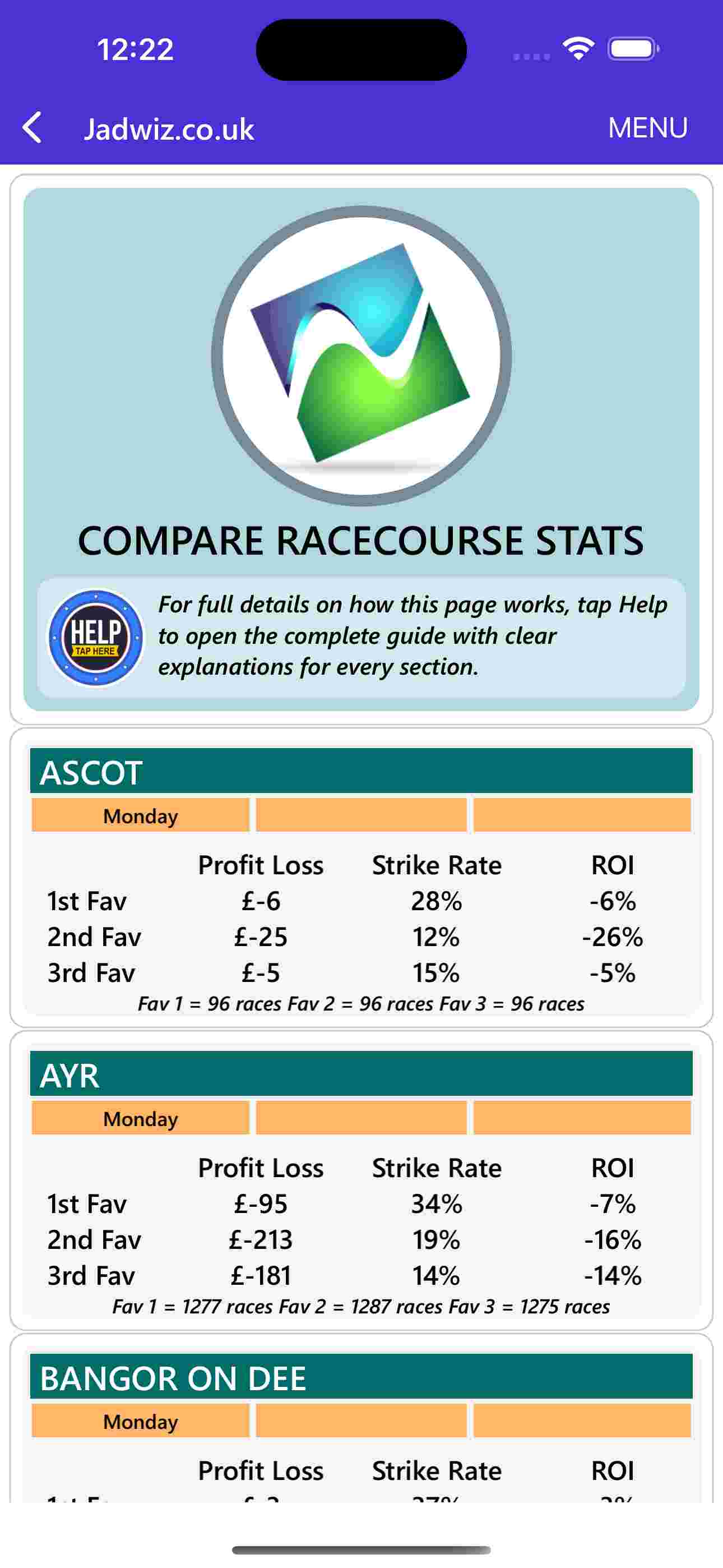 Compare stats screenshot
